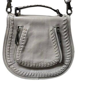 Rebecca Minkoff Vanity Saddle Putty Leather Crossbody Bag